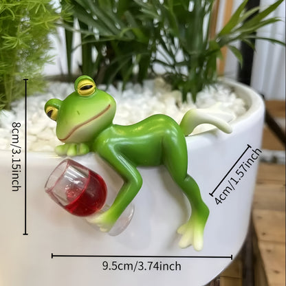 Gartenschmuck Frosch Pflanztopf Rand Hängeornament