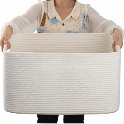Laundry Basket Large Rope Rectangular Storage Handles