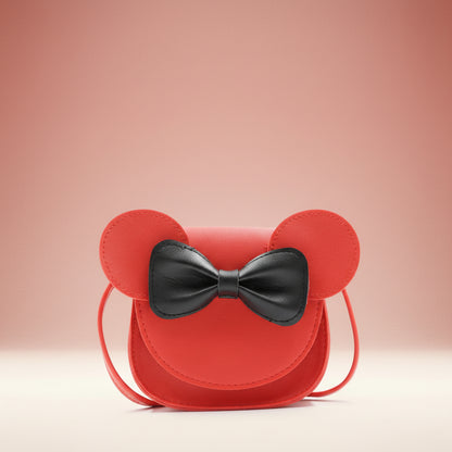 Girls Purse Cute Mouse Crossbody Bag Bow PU Mini Handbag