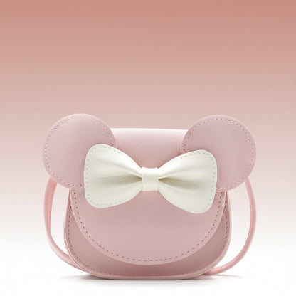 Girls Purse Cute Mouse Crossbody Bag Bow PU Mini Handbag