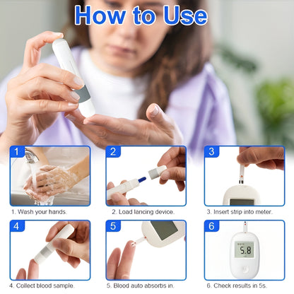 Glucose Monitor Kit Digital Blood Sugar Test Meter Device