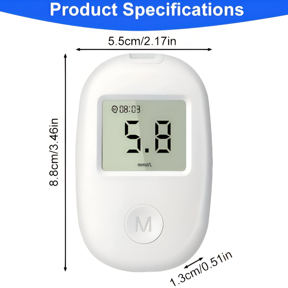 Glucose Monitor Kit Digital Blood Sugar Test Meter Device