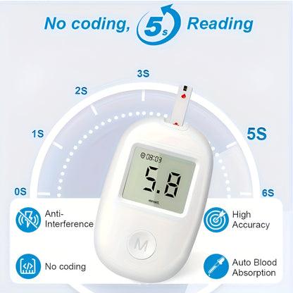 Glucose Monitor Kit Digital Blood Sugar Test Meter Device