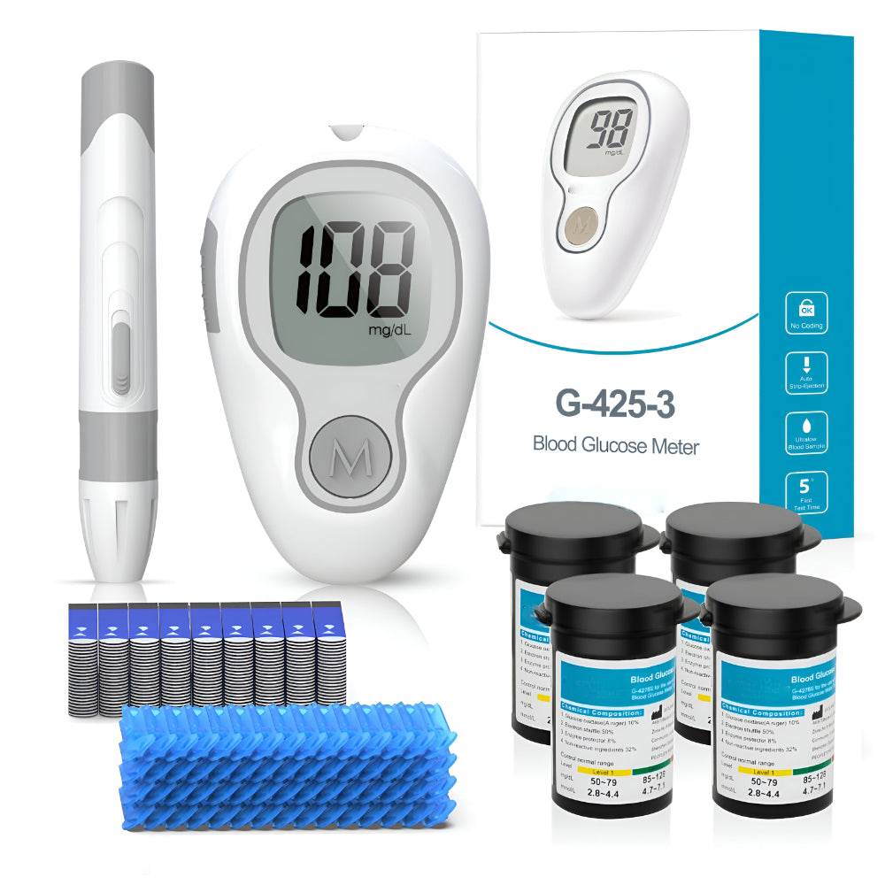 Glucose Monitor Kit Digital Blood Sugar Test Meter Set