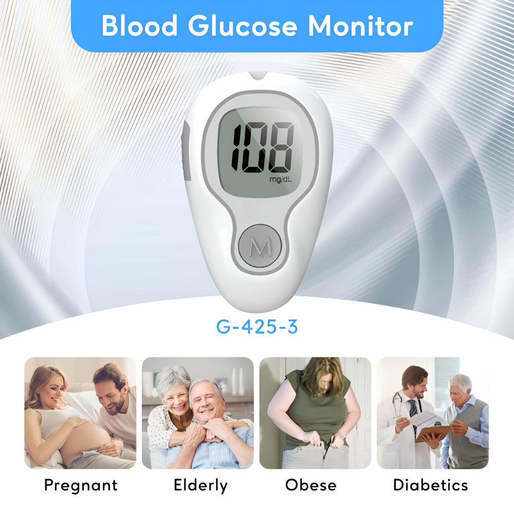 Glucose Monitor Kit Digital Blood Sugar Test Meter Set