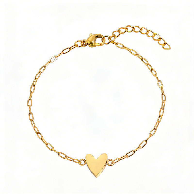 Pulseira Ajustável com Corrente de Coração para Casais