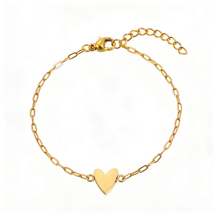 Pulseira Ajustável com Corrente de Coração para Casais