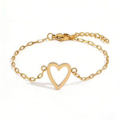 Pulseira Ajustável com Corrente de Coração para Casais