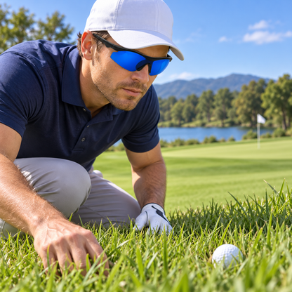 Golfbriller til at finde golfbolde, tonede, med forbedret synlighed