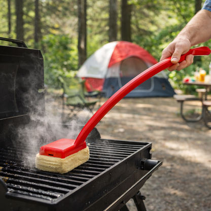 Spazzola per Pulizia Barbecue Pulitore a Vapore Senza Setole Manico Lungo