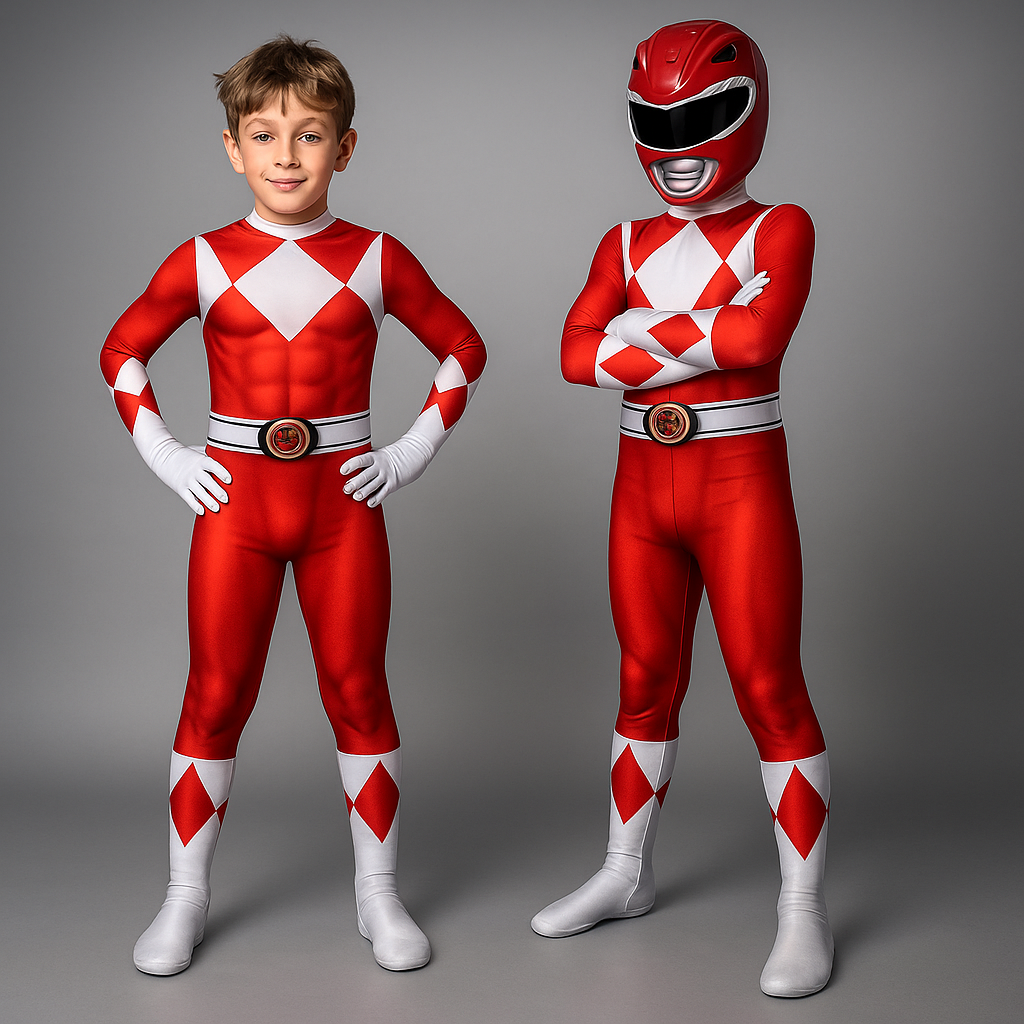 Disfraz Infantil Mono de Superhéroe con Estampado de Músculos para Fiesta