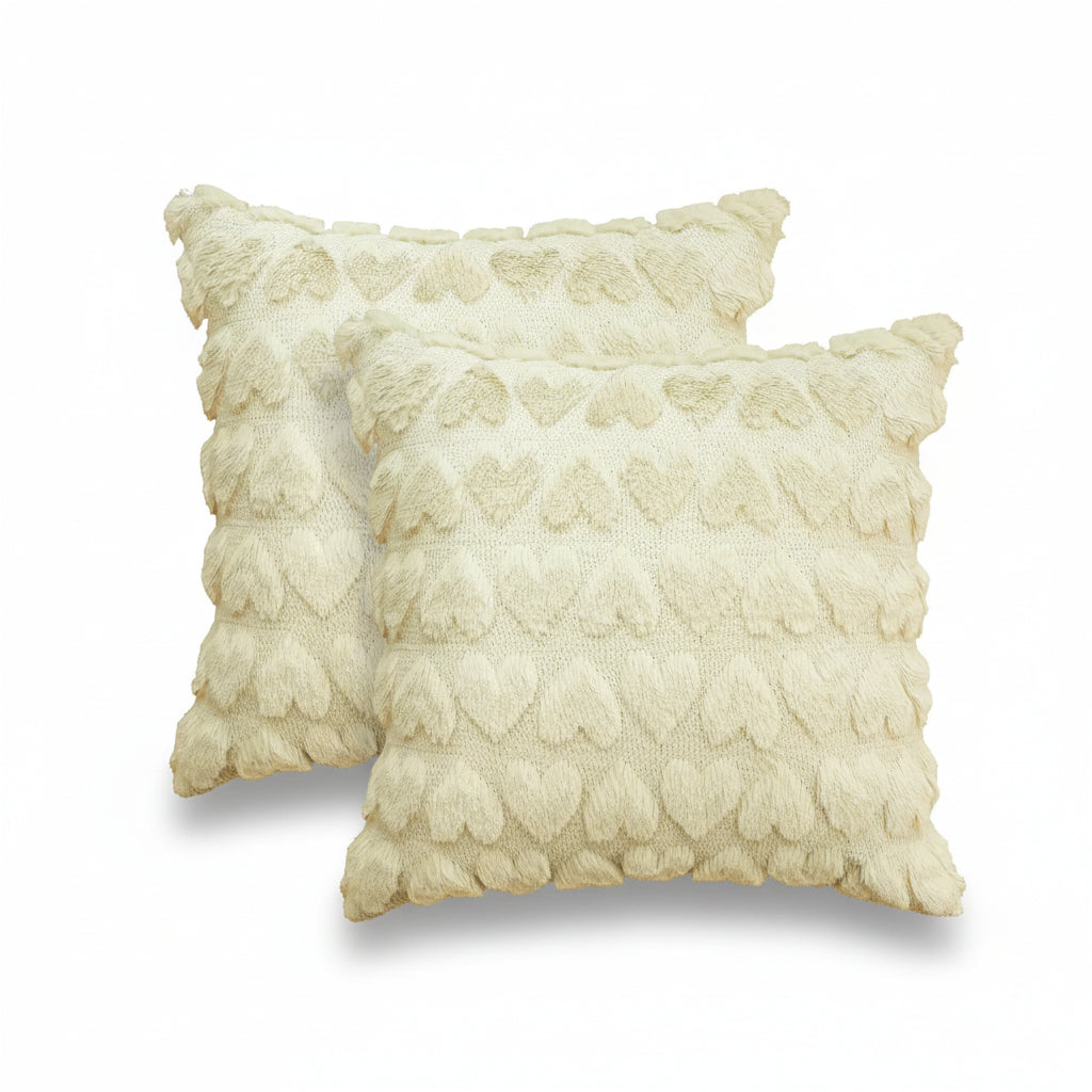 Pillow Covers Heart Pattern Pink Polyester Valentine Throw Covers