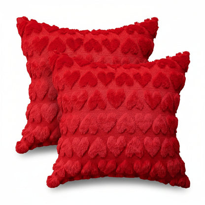 Pillow Covers Heart Pattern Pink Polyester Valentine Throw Covers