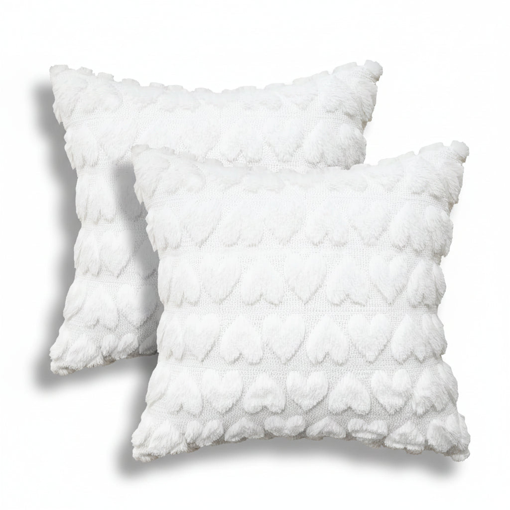 Pillow Covers Heart Pattern Pink Polyester Valentine Throw Covers