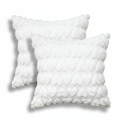 Pillow Covers Heart Pattern Pink Polyester Valentine Throw Covers