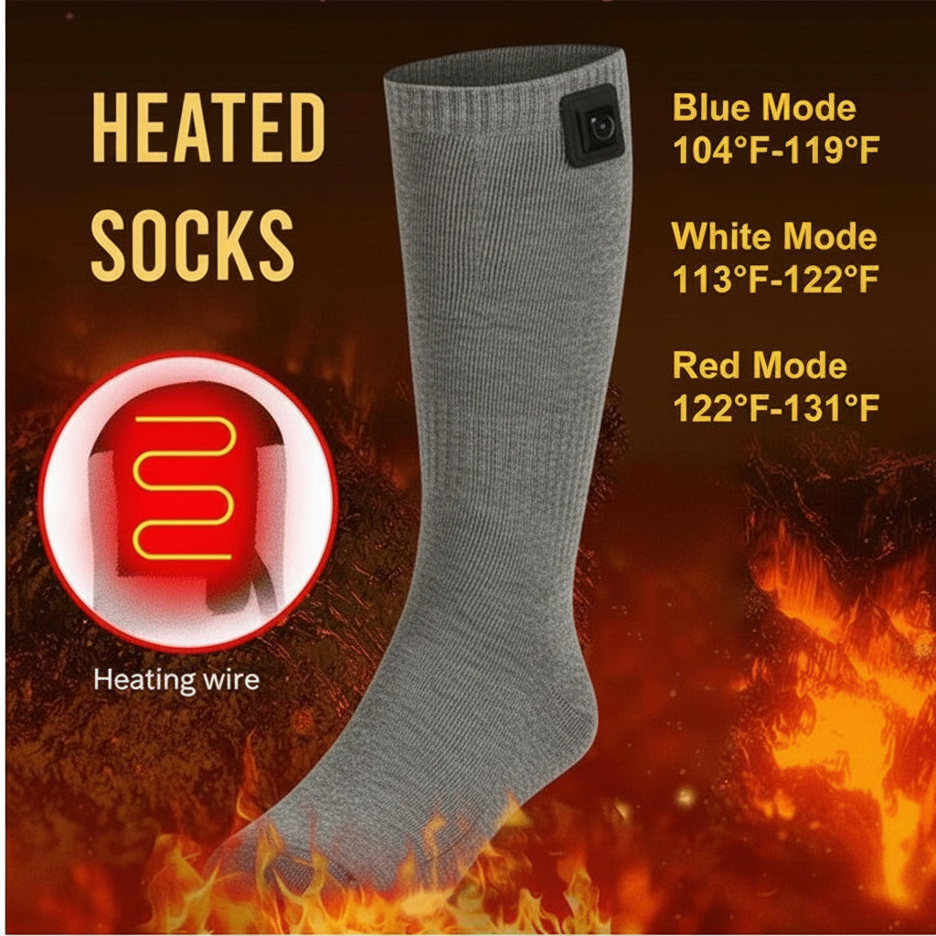Heated Socks Electric Thermal Foot Warmer Winter Outdoor Use