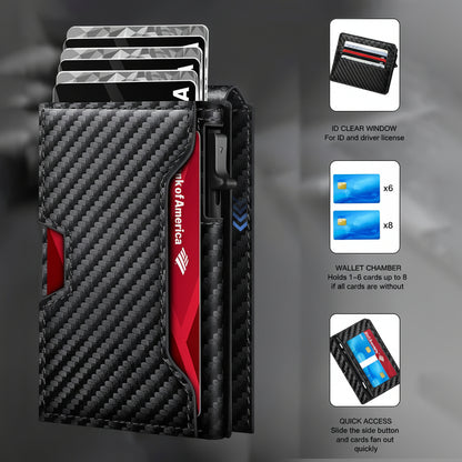 Wallet Slim RFID Blocking Carbon Fiber Card Holder