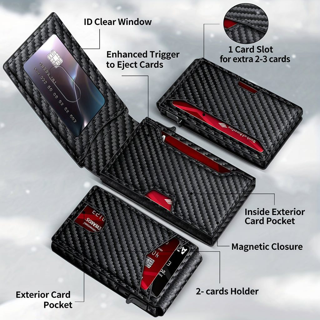 Wallet Slim RFID Blocking Carbon Fiber Card Holder