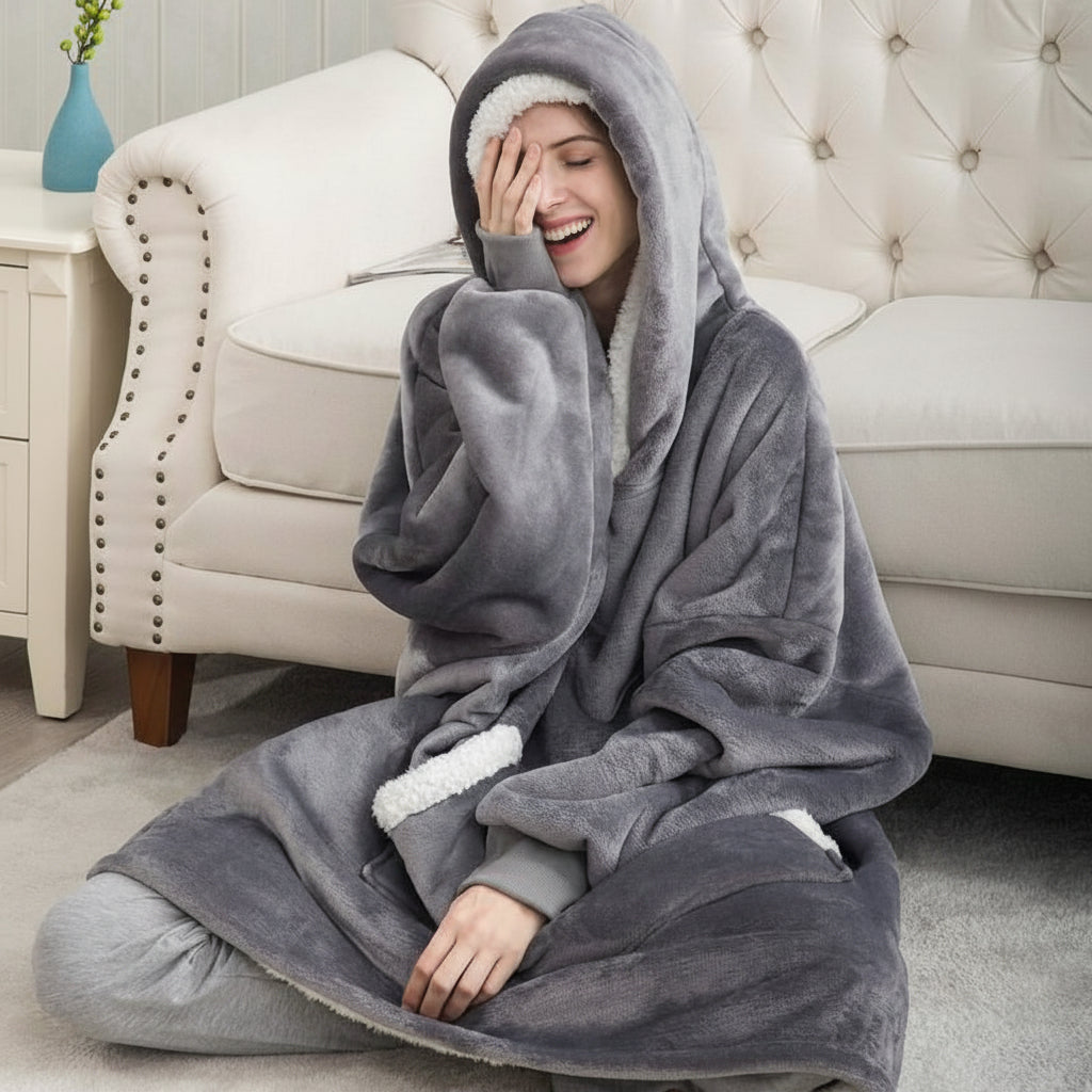 Coperta Avvolgente con Cappuccio Spessa e Calda