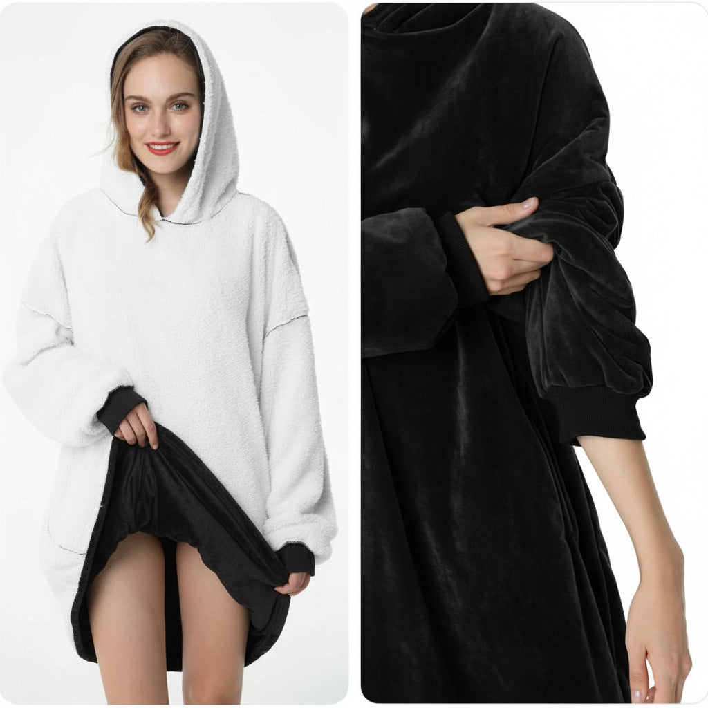 Coperta Avvolgente con Cappuccio Spessa e Calda