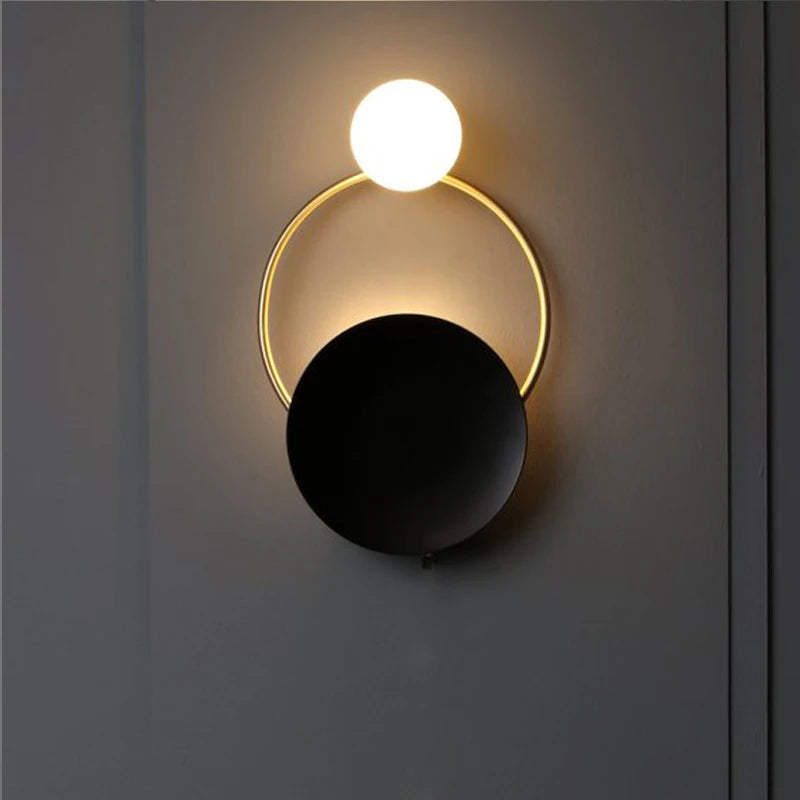 Designer Glass Wall Lamp | Modern Round Spherical Metal Light