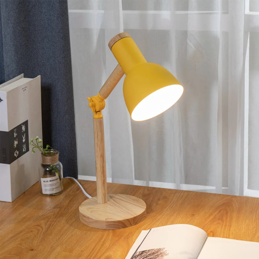 Nordic Wooden Desk Lamp | Adjustable Modern Table Light