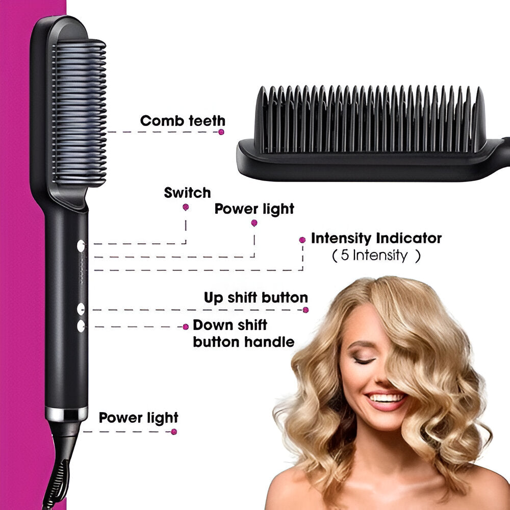 Pente Alisador de Cabelo Escova de Estilo Aquecida