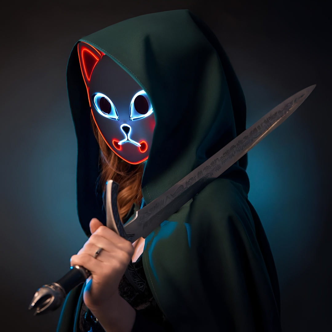 Halloween-Kostüm Anime Haori Maske Cosplay Outfit