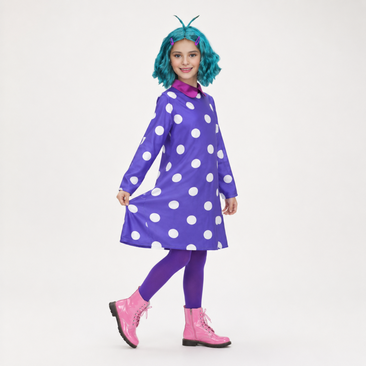 Halloween-Kostüm Tupfenkleid Perücke Cosplay-Outfit
