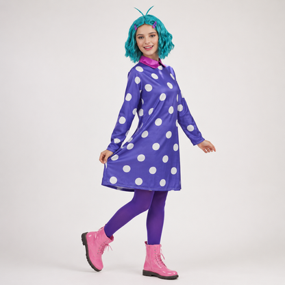 Halloween-Kostüm Tupfenkleid Perücke Cosplay-Outfit