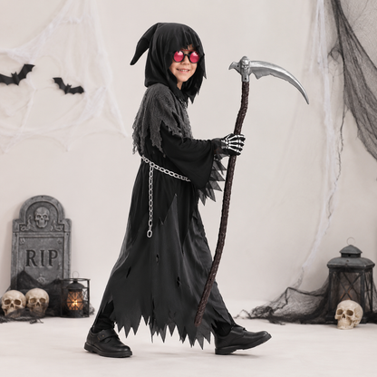 Halloween-Kostüme Sensenmann Kapuzenmantel Set