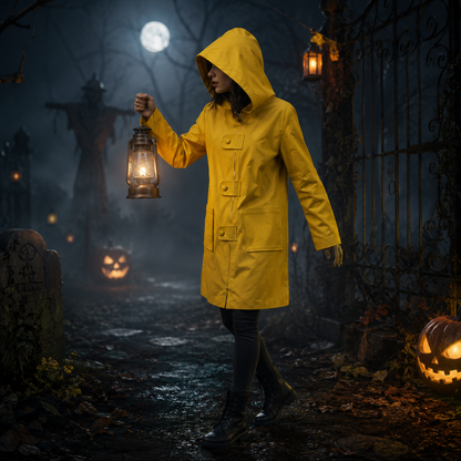 Disfraz de Halloween Chaqueta impermeable con capucha para cosplay