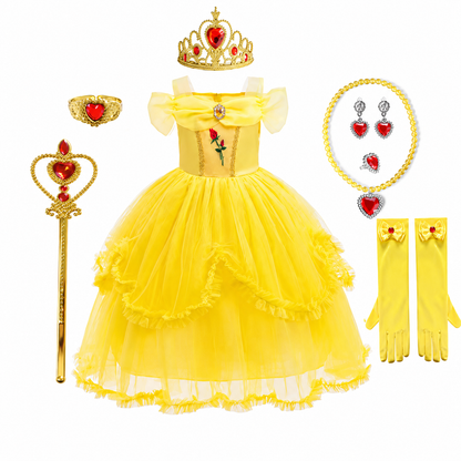 Costum de Halloween pentru fete, set rochie de petrecere prințesă