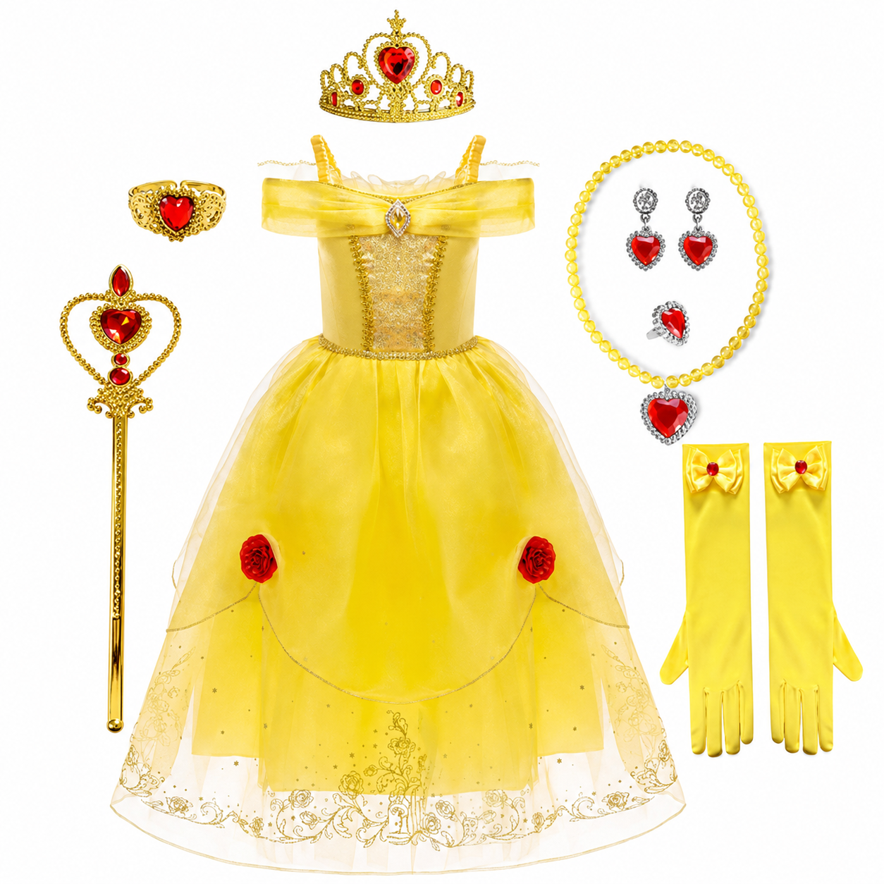 Costum de Halloween pentru fete, set rochie de petrecere prințesă