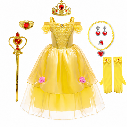 Costum de Halloween pentru fete, set rochie de petrecere prințesă