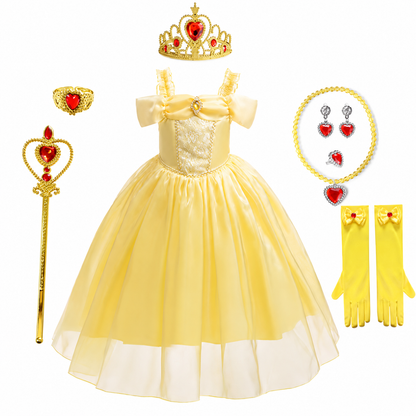 Costum de Halloween pentru fete, set rochie de petrecere prințesă