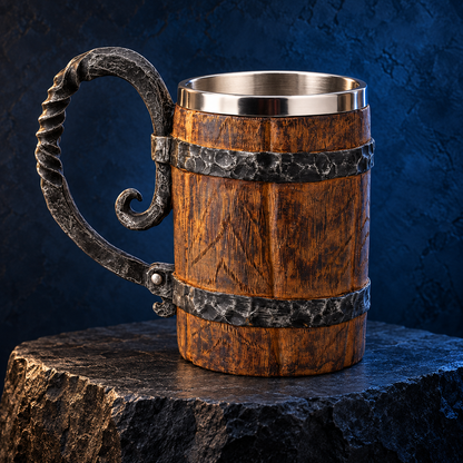 Hand Painted Tavern Mug Viking Mug Rustic Design