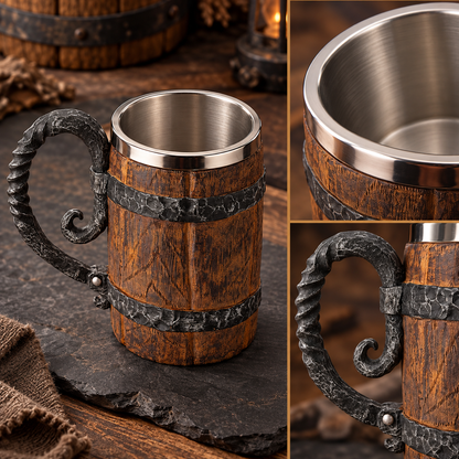 Hand Painted Tavern Mug Viking Mug Rustic Design