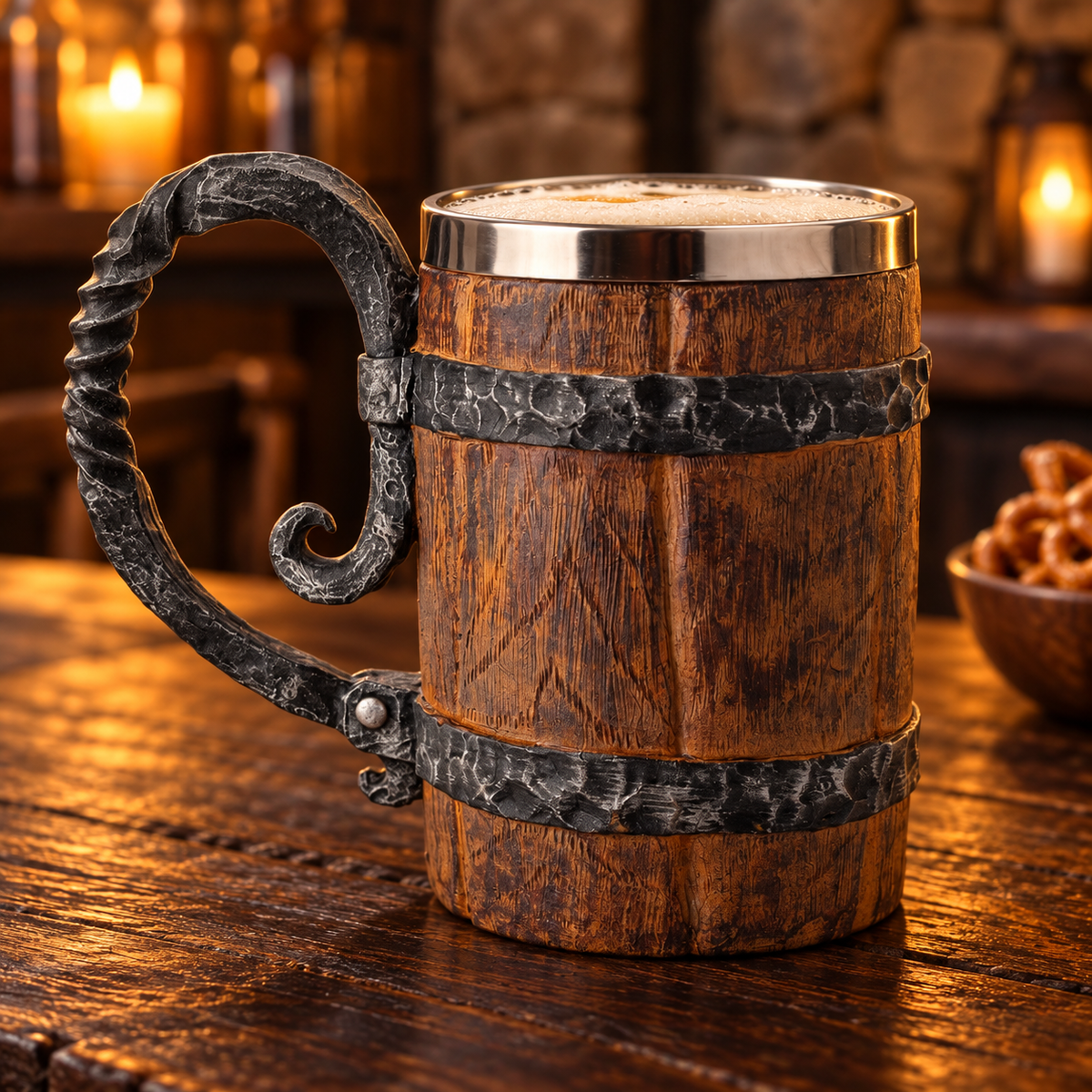Hand Painted Tavern Mug Viking Mug Rustic Design