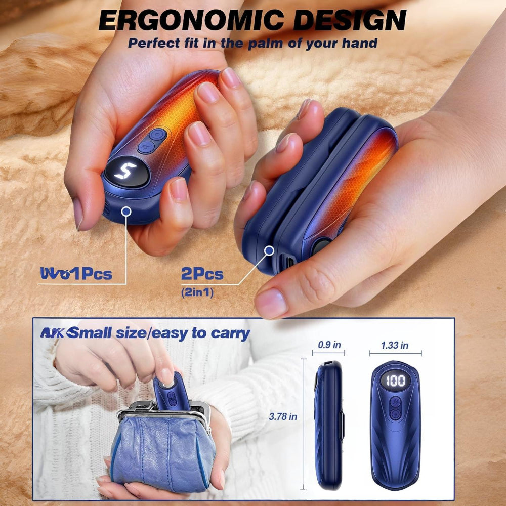 Aquecedores de Mãos Recarrregáveis Conjunto de Aquecedor de Bolso com Ecrã LED