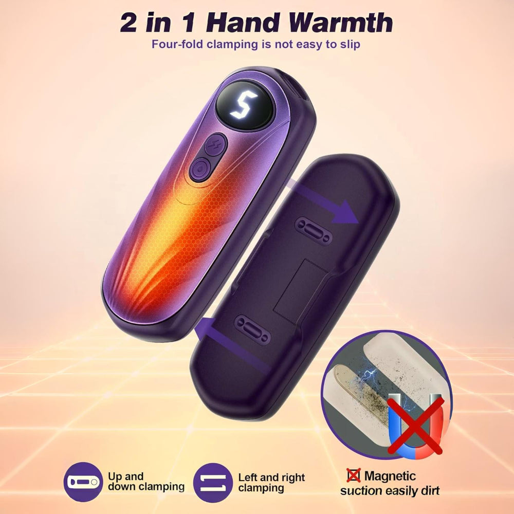 Aquecedores de Mãos Recarrregáveis Conjunto de Aquecedor de Bolso com Ecrã LED