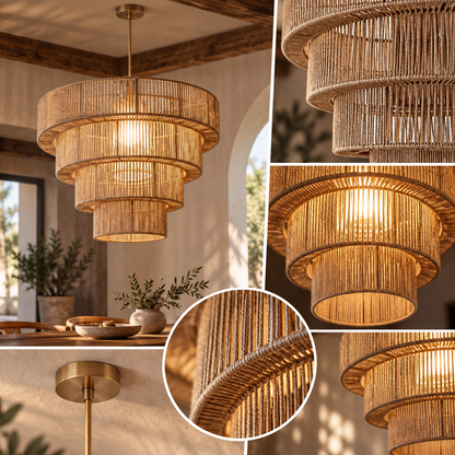 Handcrafted Ceiling Lamp Adjustable Height Modern Design