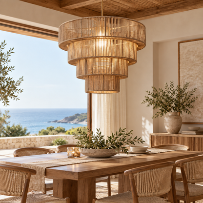 Handcrafted Ceiling Lamp Adjustable Height Modern Design