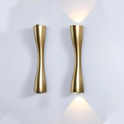 Candeeiro de Parede Moderno Dourado | Lâmpada Nórdica Impermeável de Luz Ascendente e Descendente