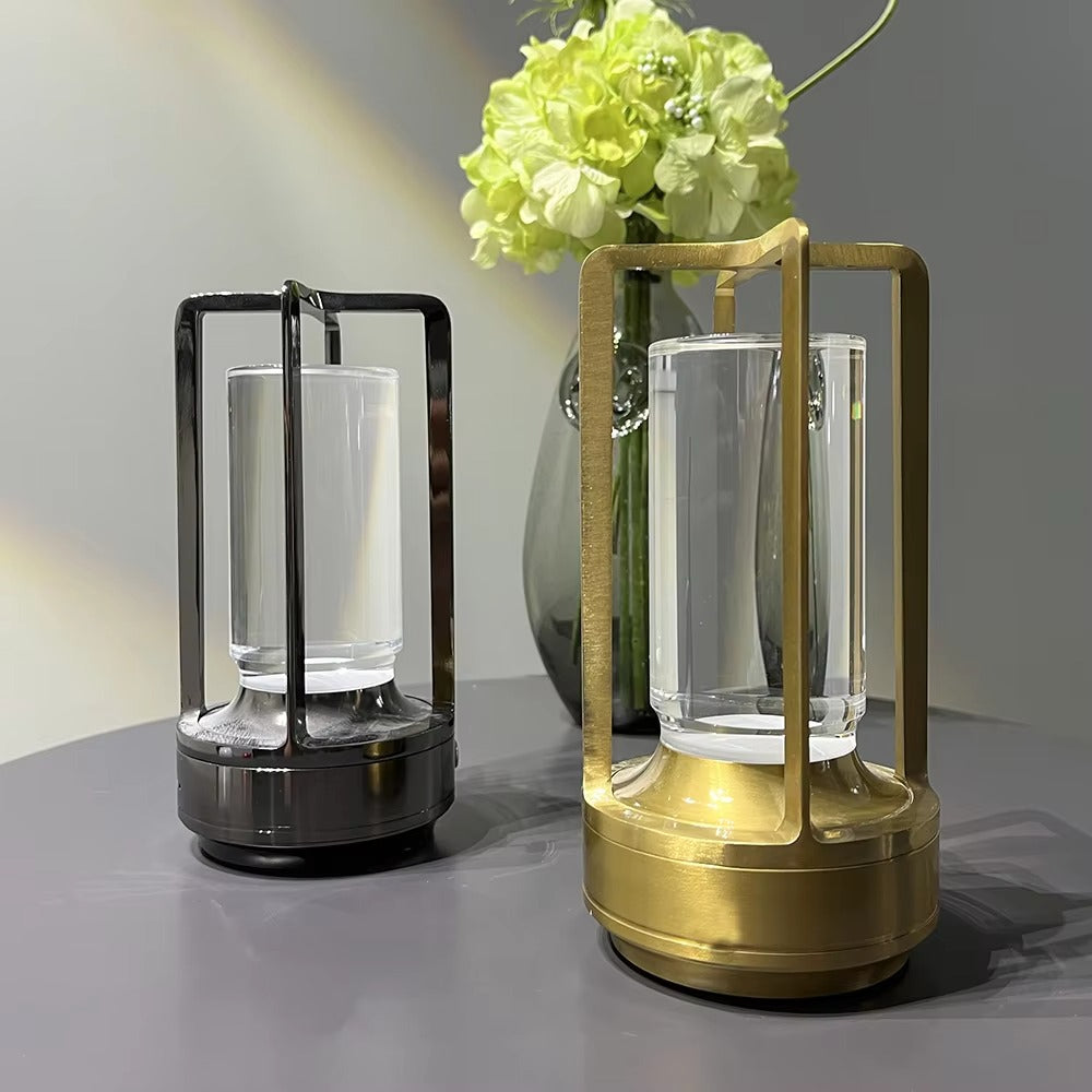 Table Lamp Modern Metal Cylinder LED Light Decor Accent