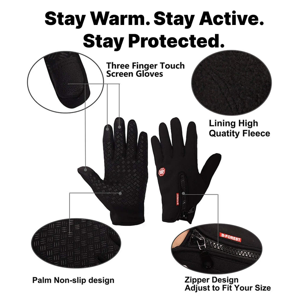 Winter Heated Gloves Electric Outdoor Touchscreen Grid Design
