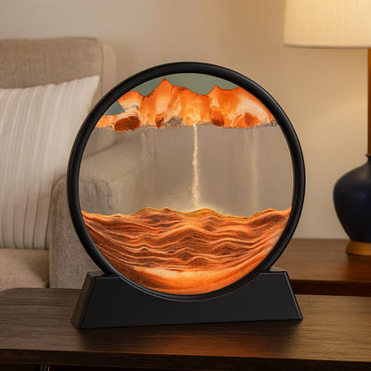 Home Decor Sand Art Moving Glass Display Table Sculpture