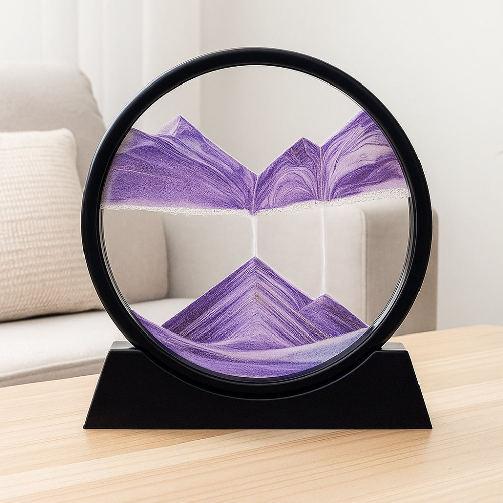 Home Decor Sand Art Moving Glass Display Table Sculpture