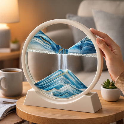 Home Decor Sand Art Moving Glass Display Table Sculpture