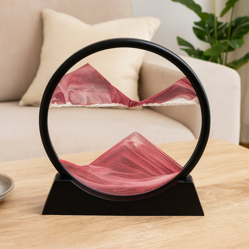 Home Decor Sand Art Moving Glass Display Table Sculpture